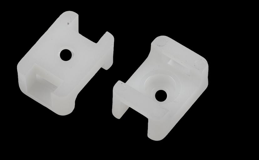 Площадка с монтажным отверстием под хомуты 22х16 мм белая М4 50 штук NO-225-305 фото 2