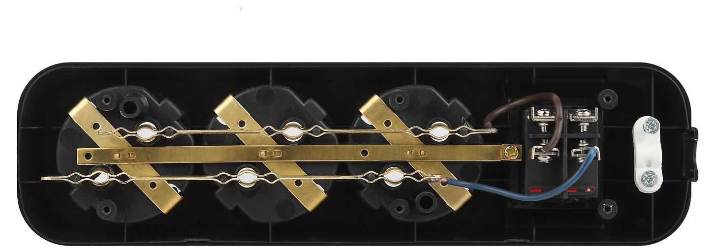 Колодка 3 розетки с заземлением с выключателем черная KX-3es-B фото 4