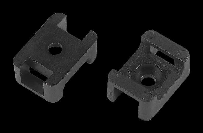 Площадка с монтажным отверстием под хомуты 22х16 мм чёрная М4 10 штук NO-225-314 фото 2