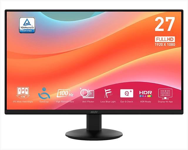 Монитор MSI 27" Pro MP272L черный IPS LED 16:9 HDMI M/M матовая 250cd 178гр/178гр 1920x1080 100Hz DP FHD 3.82кг фото 1