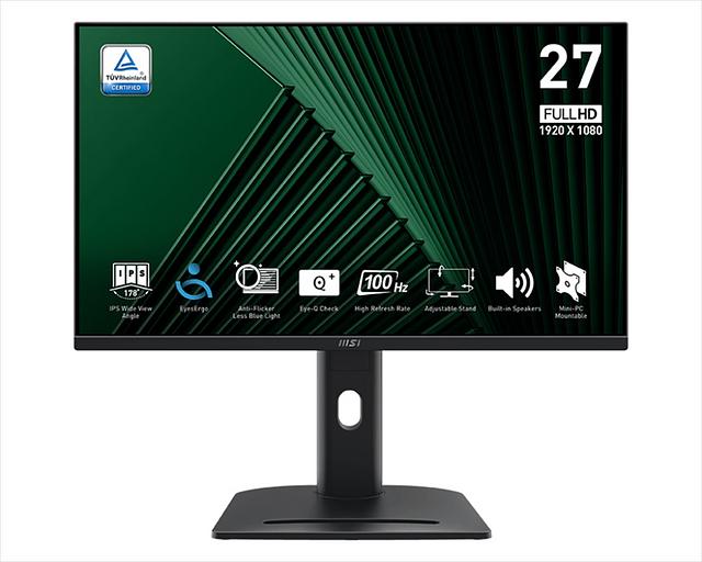 Монитор MSI 27" Pro MP275PG черный IPS LED 1ms 16:9 HDMI M/M матовая HAS Piv 1000:1 300cd 178гр/178гр 1920x1080 100Hz VGA DP FHD 3.9кг фото 1