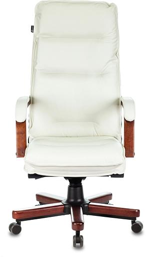Кресло руководителя Бюрократ T-9927Walnut слоновая кость кожа крестов. металл/дерево фото 1