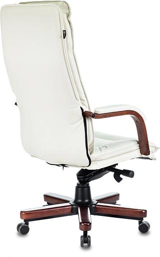 Кресло руководителя Бюрократ T-9927Walnut слоновая кость кожа крестов. металл/дерево фото 4