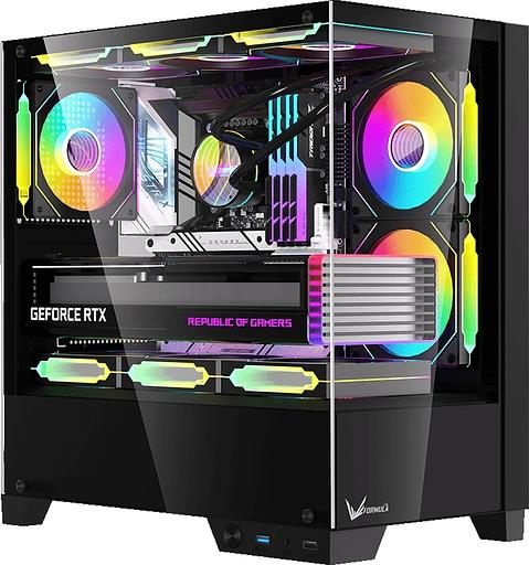 Корпус Formula Crystal Z1M Plus FR черный без БП mATX 5x120mm 2xUSB3.0 1xUSB3.1 audio bott PSU фото 2