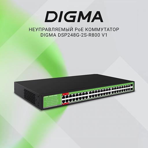 Коммутатор Digma DSP248G-2S-R800 DSP248G-2S-R800 V1 (L2) 48x1Гбит/с 2SFP 48PoE 48PoE+ 4PoE++ 800W неуправляемый фото 6