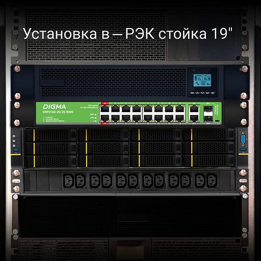 Коммутатор Digma DSP216G-2G-2S-R300 (L2) 18x1Гбит/с 2SFP 16PoE 16PoE+ 2PoE++ 300W неуправляемый фото 10