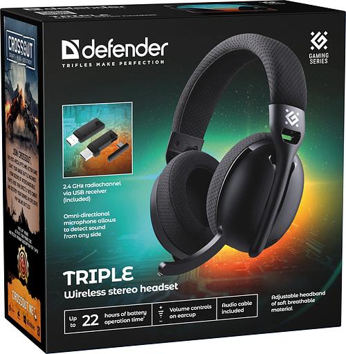 Беспроводная гарнитура Defender Triple BT/2.4G, черный_1 фото 9