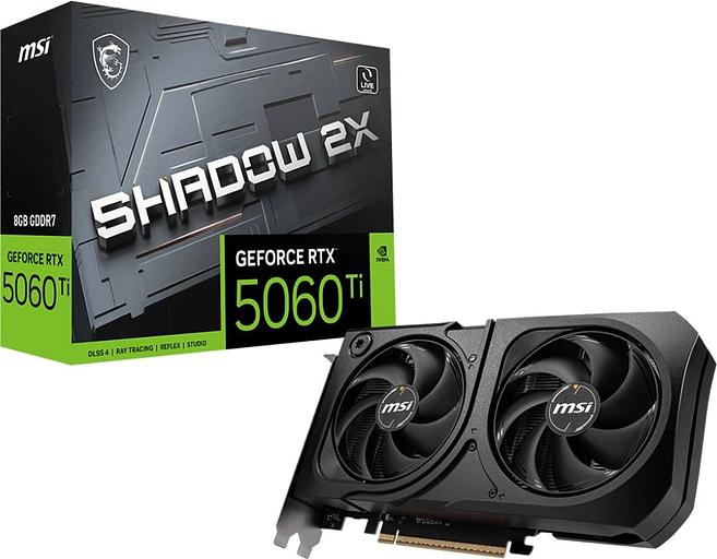 Видеокарта MSI PCI-E 5.0 RTX 5060 Ti 8G SHADOW 2X PLUS NVIDIA GeForce RTX 5060TI 8Gb 128bit GDDR7 2572/28000 HDMIx1 DPx3 HDCP Ret фото 5