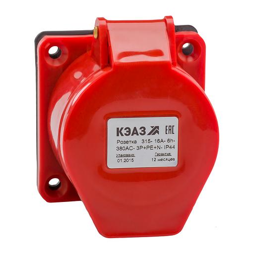 Розетка 314-16А-6h-380AC-3P+PE-IP44 фото 1