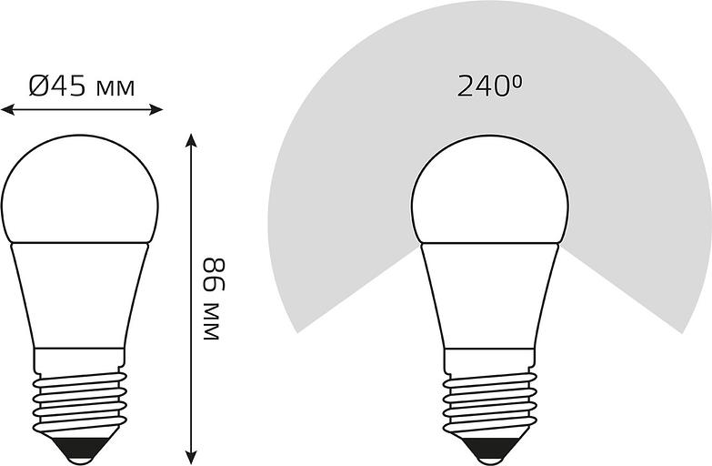 Лампа светодиодная Gauss 105102107-D 7Вт цок.:E27 св.свеч.бел.теп. (упак.:1шт) фото 4