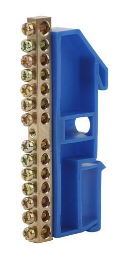 Шина N ноль на DIN-изол ШНИ-6х9-10-Д-синий фото 2