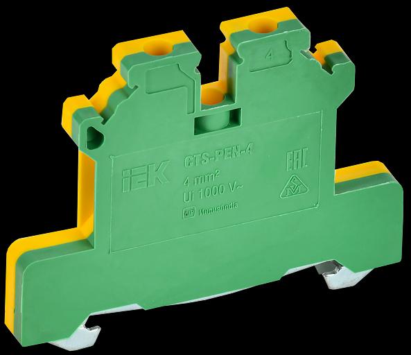 ARMAFIX Клемма винтовая CTS-PEN земля 4мм2 желто-зеленая IEK фото 1