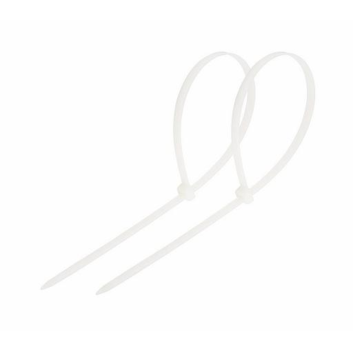 Хомут-стяжка кабельная нейлоновая 120x2,5 мм, белая, упаковка 100 шт фото 1