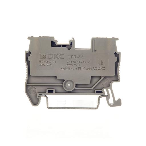 Клемма проходная, зажим push-in, 2 точки подключения, 2.5 кв.мм, серая фото 2