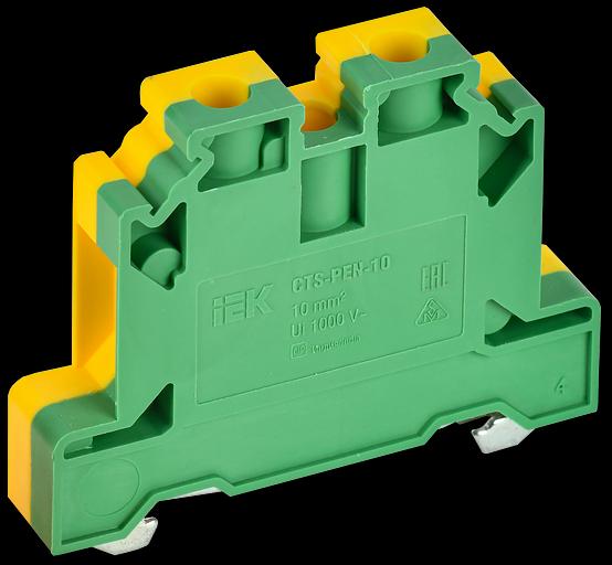 ARMAFIX Клемма винтовая CTS-PEN земля 10мм2 желто-зеленая IEK фото 1