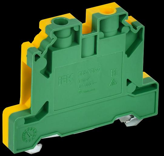 ARMAFIX Клемма винтовая CTS-PEN земля 6мм2 желто-зеленая IEK фото 1