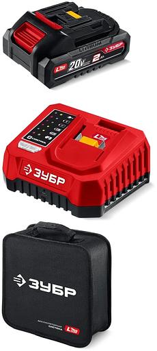 Бесщеточная ударная дрель-шуруповерт ЗУБР 20 В, 65 Н·м, 2 АКБ LMS (2 А·ч), сумка (ДБУ-65-22) фото 2