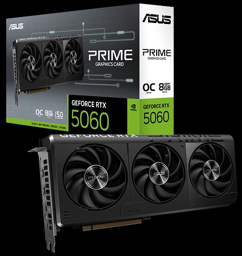 Видеокарта Asus PCI-E 4.0 PRIME-RTX5060-O8G NVIDIA GeForce RTX 5060 8Gb 128bit GDDR7 2565/28000 HDMIx1 DPx3 HDCP Ret фото 6