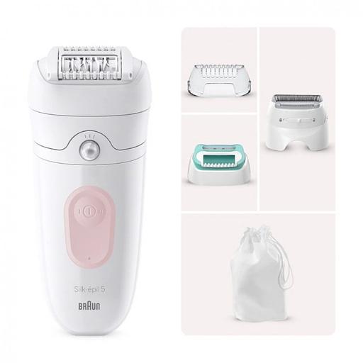 Эпилятор Braun SE5-050 скор.:2 насад.:4 от электр.сети от аккум. белый/розовый фото 7