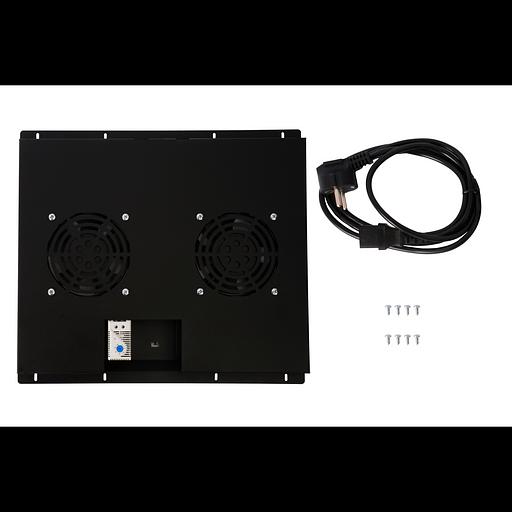 Блок вентиляторов для шкафов TFC глубиной 600мм, 2 вентилятора с терморегулятором, черный фото 4