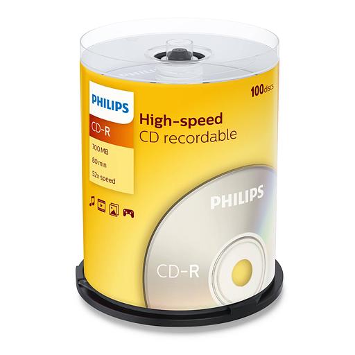 Диск CD-R Philips 700 Mb, 52х, Cake Box (100) фото 1