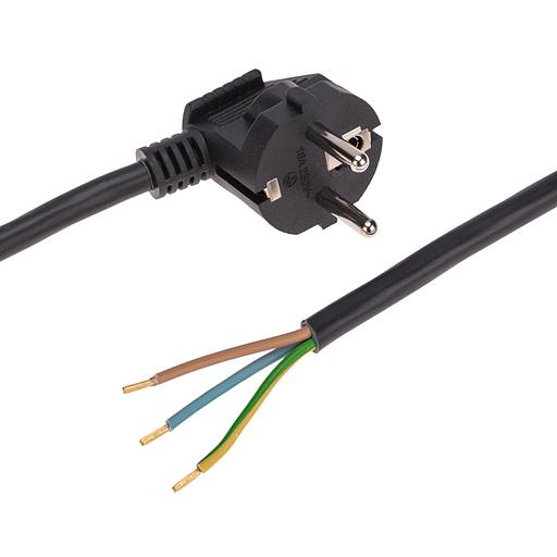 Шнур электрический с вилкой ПВС 3х1,5 мм, 1,5м, черный фото 1