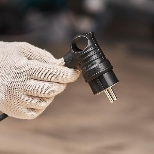 Вилка угловая влагозащищенная с кольцом, с/з, 16 А, IP44 каучук, REXANT фото 2