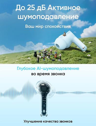 Гарнитура внутриканальные Realme Buds T200x синий беспроводные bluetooth в ушной раковине (6941764467675) фото 6