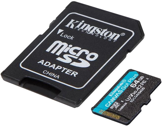 Флеш карта microSDXC 64GB Kingston SDCG4/64GB Canvas Go! Plus + adapter фото 2