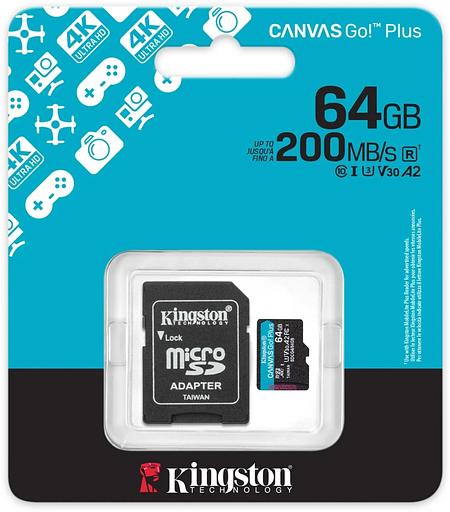 Флеш карта microSDXC 64GB Kingston SDCG4/64GB Canvas Go! Plus + adapter фото 3