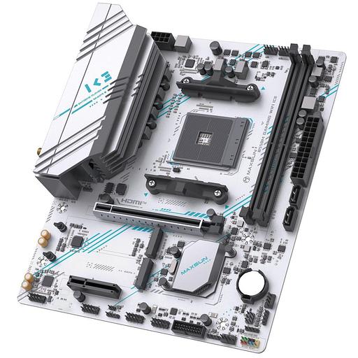 Материнская плата Maxsun MS-B550M GAMING WIFI ICE B550, AM4, 2*DDR4, 1*PCIEx16, 1*PCIEx4, 1*PCIEx1, 2*M.2, 4*USB3.2Gen1, 6*USB2.0, 2*SATA3.0, 1G, DP, HDMI, M-ATX, RTL фото 5