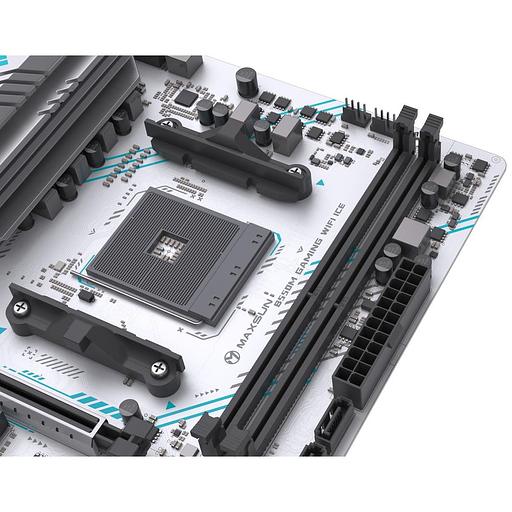 Материнская плата Maxsun MS-B550M GAMING WIFI ICE B550, AM4, 2*DDR4, 1*PCIEx16, 1*PCIEx4, 1*PCIEx1, 2*M.2, 4*USB3.2Gen1, 6*USB2.0, 2*SATA3.0, 1G, DP, HDMI, M-ATX, RTL фото 7