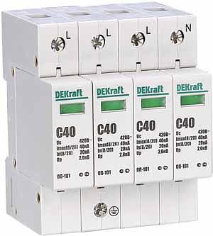 Ограничитель перенапряжения четырехполюсный ОП-101 4п 40кА С 420В фото 3