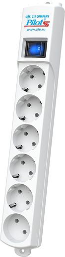 Сетевой фильтр Pilot S 10м (6 розеток) белый (коробка) фото 1