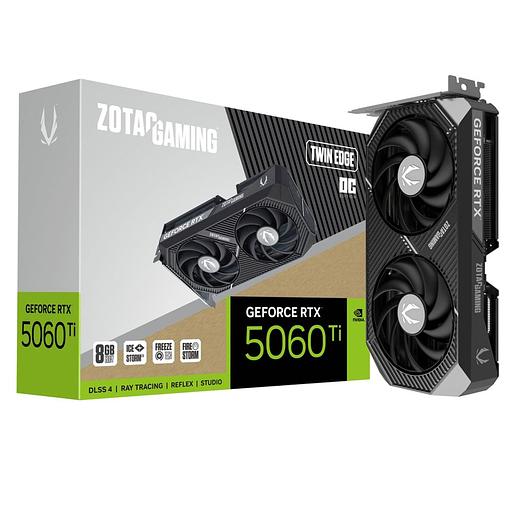 Видеокарта Zotac RTX5060Ti TWIN EDGE OC 8GB GDDR7 128bit 3xDP HDMI 2FAN MEDIUM PACK фото 1
