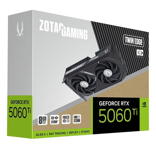 Видеокарта Zotac RTX5060Ti TWIN EDGE OC 8GB GDDR7 128bit 3xDP HDMI 2FAN MEDIUM PACK фото 8