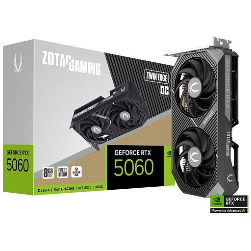 Видеокарта Zotac RTX5060 TWIN EDGE OC 8GB GDDR7 128bit 3xDP HDMI 2FAN MEDIUM PACK фото 1