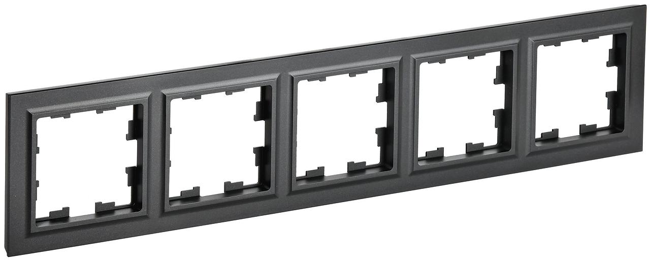 BRITE Рамка 5 постов РУ-5-БрЧ черный фото 1