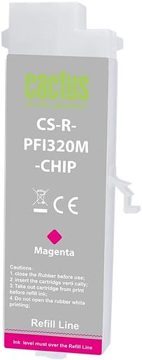 Картридж перезаправляемый струйный Cactus CS-R-PFI320M-CHIP PFI-320M пурпурный (260мл) для Canon imagePrograf TM-200/200MFP/205/300/300MFP/305/250/255/350/355 с чипом фото 1