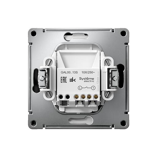 ARTGALLERY 1-клавишный ВЫКЛЮЧАТЕЛЬ с подсветкой, 10АХ, механизм, быстрозажимные клеммы, КАРБОН фото 2