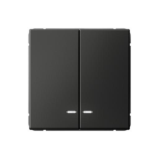 ARTGALLERY 2-клавишный ВЫКЛЮЧАТЕЛЬ с подсветкой, сх.5а, 10АХ, механизм, быстрозажимные клеммы, БАЗАЛЬТ фото 1