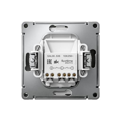 ARTGALLERY 2-клавишный ВЫКЛЮЧАТЕЛЬ с подсветкой, сх.5а, 10АХ, механизм, быстрозажимные клеммы, БАЗАЛЬТ фото 2