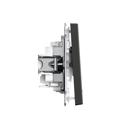 ARTGALLERY 2-клавишный ВЫКЛЮЧАТЕЛЬ с подсветкой, сх.5а, 10АХ, механизм, быстрозажимные клеммы, БАЗАЛЬТ фото 3