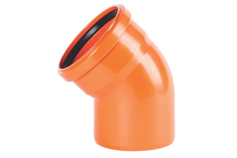 Отвод наружной канализации 110 мм. 45 градусов фото 1