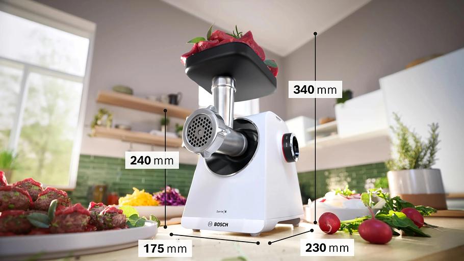 Мясорубка Bosch MFWS607W белый фото 2