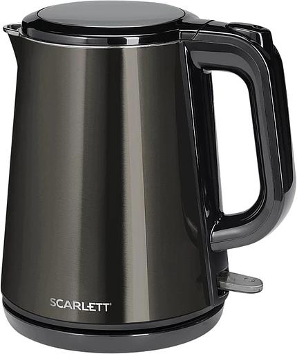 Чайник электрический Scarlett SC-EK21S58 1л. 1200Вт черный корпус: металл/пластик фото 1