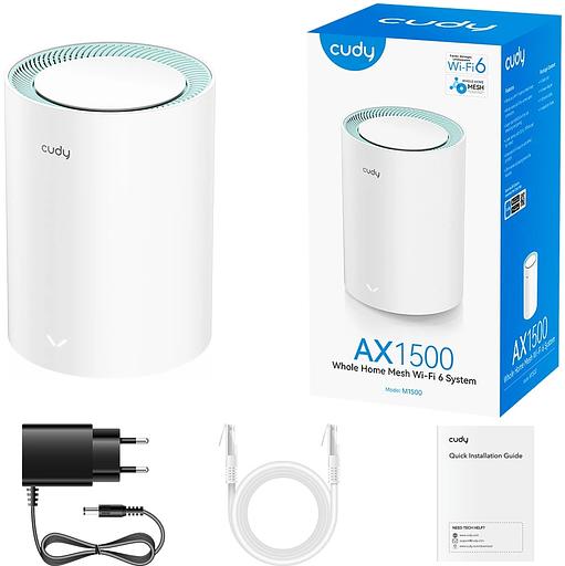 Бесшовный Mesh роутер Cudy M1500 (M1500(1-PACK)) AX1500 10/100/1000BASE-TX фото 2