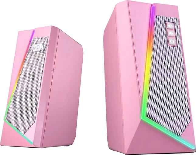 Акустическая система 2.0 REDRAGON 71776 Anvil, 5 Вт, RGB, USB+3.5мм розовый фото 3