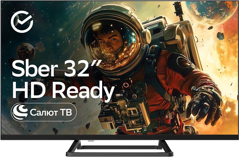 Телевизор LED Sber 32" SDX-32H2128 Салют ТВ черный HD 60Hz DVB-T DVB-T2 DVB-C DVB-S DVB-S2 USB WiFi Smart TV (RUS) фото 1