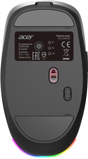 Мышь Acer Nitro OMR400 черный оптическая 3200dpi silent беспров. BT/Radio USB 6but (ZL.MCECC.05B) фото 4
